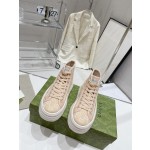 Gucci Explosive Presbyopia Canvas Casual Platform Shoes