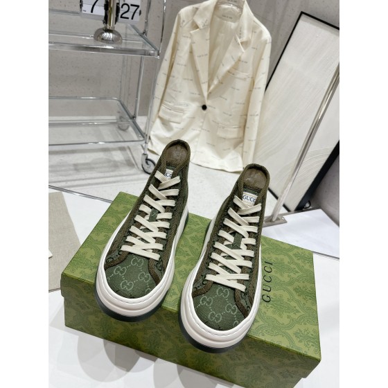 Gucci Explosive Presbyopia Canvas Casual Platform Shoes