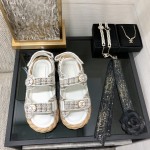CHANEL 2023 spring and summer latest woven velcro sandals Japan imported woven materials