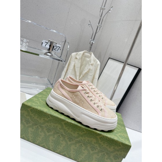 Gucci Explosive Presbyopia Canvas Casual Platform Shoes