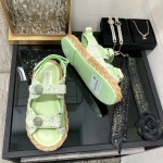 CHANEL 2023 spring and summer latest woven velcro sandals Japan imported woven materials