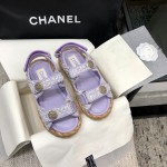 CHANEL 2023 spring and summer latest woven velcro sandals Japan imported woven materials