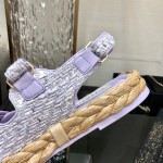 CHANEL 2023 spring and summer latest woven velcro sandals Japan imported woven materials