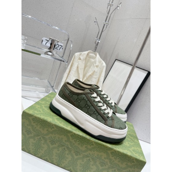 Gucci Explosive Presbyopia Canvas Casual Platform Shoes