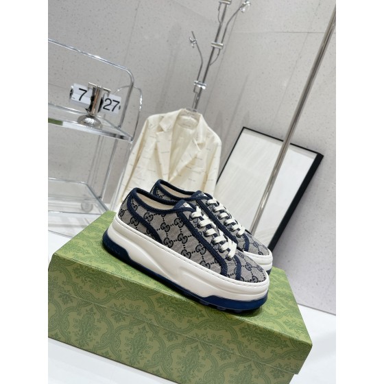 Gucci Explosive Presbyopia Canvas Casual Platform Shoes