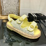 CHANEL 2023 spring and summer latest woven velcro sandals Japan imported woven materials