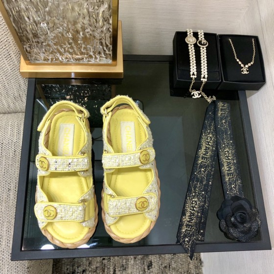 CHANEL 2023 spring and summer latest woven velcro sandals Japan imported woven materials