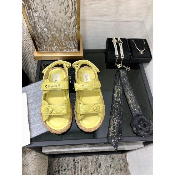 CHANEL 2023 spring and summer latest woven velcro sandals Japan imported woven materials