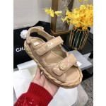 CHANEL 2023 spring and summer latest woven velcro sandals Japan imported woven materials