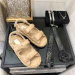 CHANEL 2023 spring and summer latest woven velcro sandals Japan imported woven materials