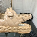 CHANEL 2023 spring and summer latest woven velcro sandals Japan imported woven materials