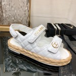 CHANEL 2023 spring and summer latest woven velcro sandals Japan imported woven materials