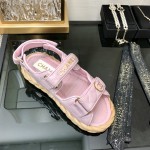 CHANEL 2023 spring and summer latest woven velcro sandals Japan imported woven materials