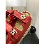 CHANEL 2023 spring and summer latest woven velcro sandals Japan imported woven materials