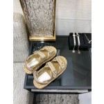 CHANEL 2023 spring and summer latest woven velcro sandals Japan imported woven materials