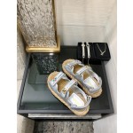 CHANEL 2023 spring and summer latest woven velcro sandals Japan imported woven materials