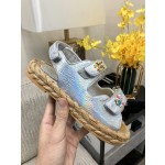 CHANEL 2023 spring and summer latest woven velcro sandals Japan imported woven materials