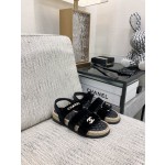 CHANEL 2023 spring and summer latest woven velcro sandals Japan imported woven materials