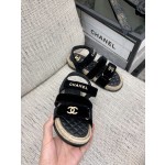 CHANEL 2023 spring and summer latest woven velcro sandals Japan imported woven materials