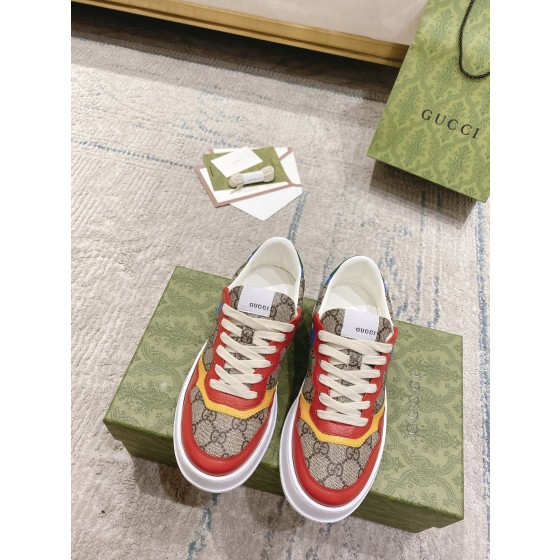 Gucci 𝟐𝟎𝟐𝟐ss new couple models 💑 full series of thick-soled white shoes