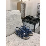 CHANEL 2023 spring and summer latest woven velcro sandals Japan imported woven materials