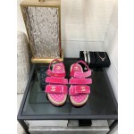 CHANEL 2023 spring and summer latest woven velcro sandals Japan imported woven materials
