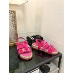 CHANEL 2023 spring and summer latest woven velcro sandals Japan imported woven materials