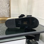CHANEL 2023 spring and summer latest woven velcro slippers Italy imported multi-layer leather outsole