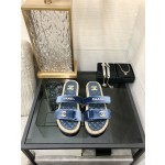 CHANEL 2023 spring and summer latest woven velcro slippers Italy imported multi-layer leather outsole