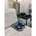 CHANEL 2023 spring and summer latest woven velcro slippers Italy imported multi-layer leather outsole