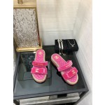 CHANEL 2023 spring and summer latest woven velcro slippers Italy imported multi-layer leather outsole