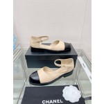 CHANEL 23Ss small incense thick bottom Mary Jane hollow sandals imported lambskin