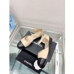 CHANEL 23Ss small incense thick bottom Mary Jane hollow sandals imported lambskin