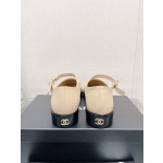 CHANEL 23Ss small incense thick bottom Mary Jane hollow sandals imported lambskin