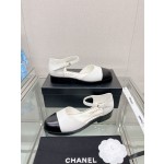 CHANEL 23Ss small incense thick bottom Mary Jane hollow sandals imported lambskin
