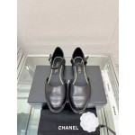 CHANEL 23Ss small incense thick bottom Mary Jane hollow sandals imported lambskin