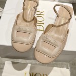 DIOR small round toe hollow one strap sandals 3.5cm apricot