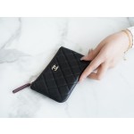 𝗖𝗛𝗔𝗘𝗡𝗟✦ Channel custom lambskin 🐏 Classic mini zipper carry-on bag black gold 🐑