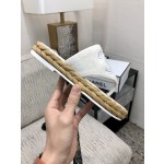 CHANEL 2022 knitted flip-flops fashionable and versatile series Imported custom towel fabric