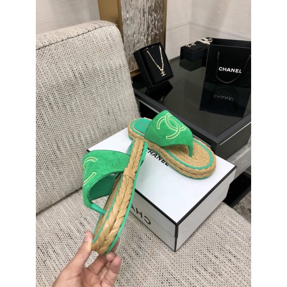 CHANEL 2022 knitted flip-flops fashionable and versatile series Imported custom towel fabric