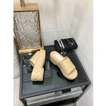 CHANEL 2022 early spring latest slope heel slippers fashionable and versatile series wear-resistant rubber outsole