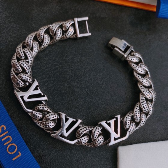 Louis Vuitton vintage silver bracelet couple's version 22cm20cm18cm changeable length
