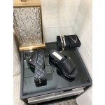 CHANEL 2022 early spring latest slope heel slippers fashionable and versatile series wear-resistant rubber outsole