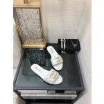 CHANEL 2023 spring and summer latest electric embroidery honey slippers Imported leather outsole