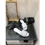 CHANEL 2023 spring and summer latest electric embroidery honey slippers Imported leather outsole