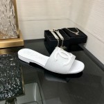 CHANEL 2023 spring and summer latest electric embroidery honey slippers Imported leather outsole