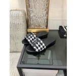 CHANEL 2023 spring and summer latest electric embroidery honey slippers Imported leather outsole