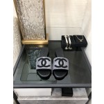 CHANEL 2023 spring and summer latest electric embroidery honey slippers Imported leather outsole