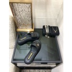 CHANEL 2023 spring and summer latest electric embroidery honey slippers Imported leather outsole