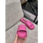 CHANEL 2023 spring and summer latest electric embroidery honey slippers Imported leather outsole